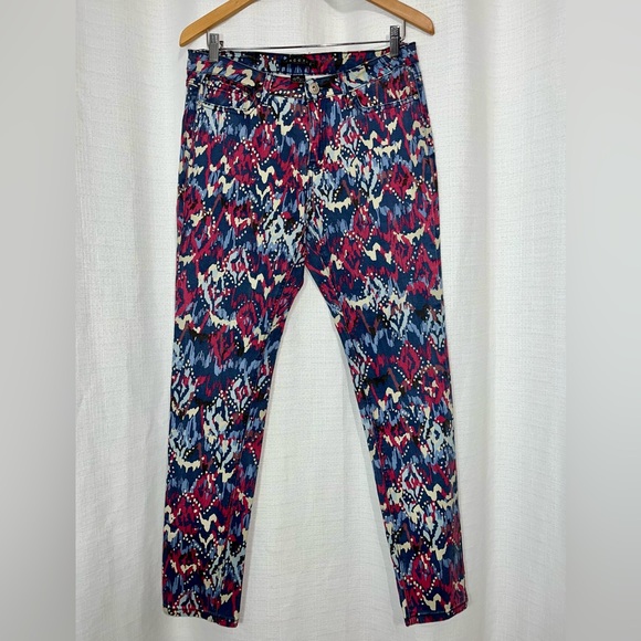 BACCINI designer jeans - skinny straight leg - abstract pattern - size 10 - Picture 3 of 11